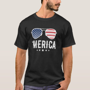 Camiseta Estrelas Strips Óculos de sol Liberdade Eua Merica