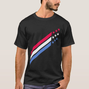 Camiseta Estrelas Vermelhas Brancas e Azuis Patrióticas Ame