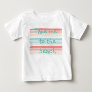 Camiseta Estrias de Verão em coral e turquesa