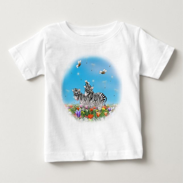 Camiseta Estropo de verão Cacheleira Zebras Flor Glad Water (Frente)