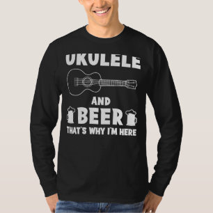 Camiseta Estrum e Sip com Ukulele e Beer Tee Musical