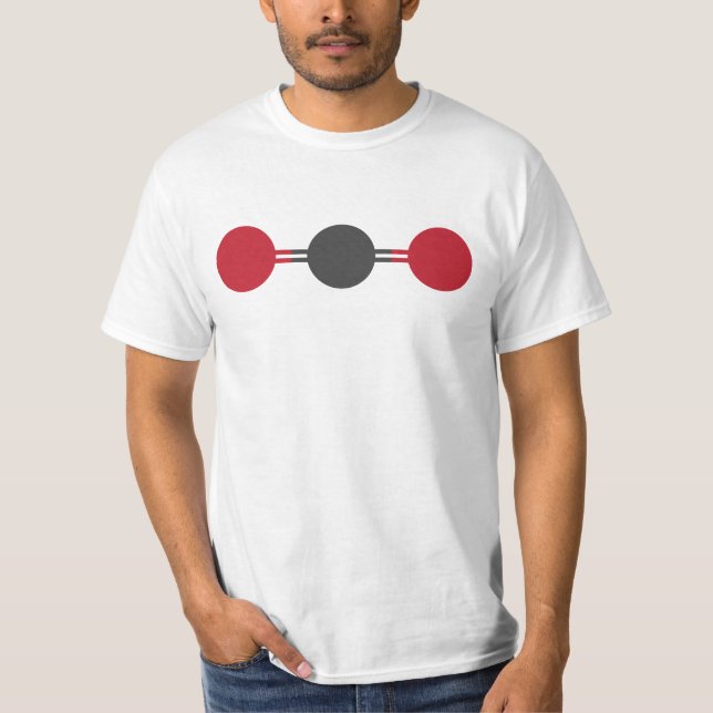Camiseta Estrutura molecular do CO2 (Frente)