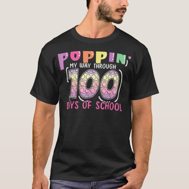 Camiseta Estudante 100 Dias Pop Bubble Fidget 100 Dias De S (Frente)