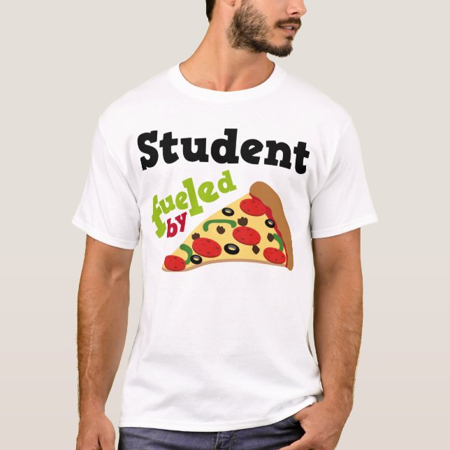 Camiseta Estudante abastecido pela pizza (Frente)