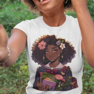 Camiseta Estudante Afro-Americano Inteligente