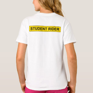 Camiseta "Estudante Cavaleiro" Sinal de Aviso Engraçado Equ