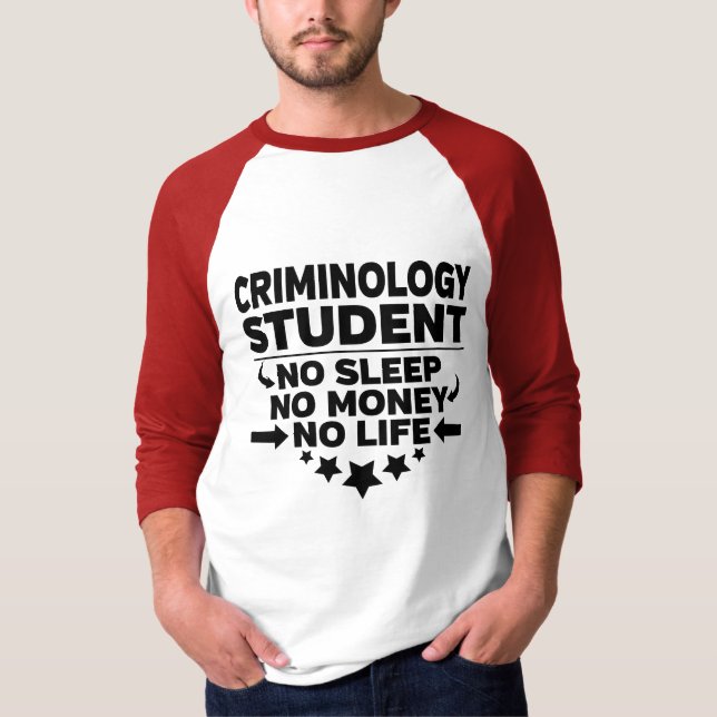 Camiseta Estudante da Faculdade de Criminologia Sem Vida ou (Frente)