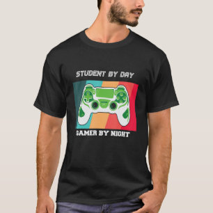 Camiseta Estudante De Dia Jogador De Noite Meme Para Jogado