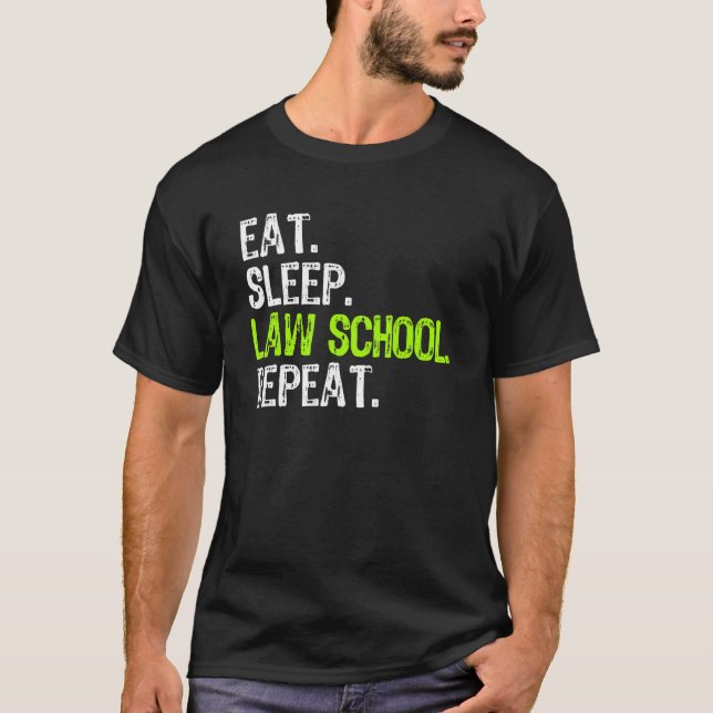 Camiseta Estudante de Direito do Sono Repetitivo Estudante (Frente)