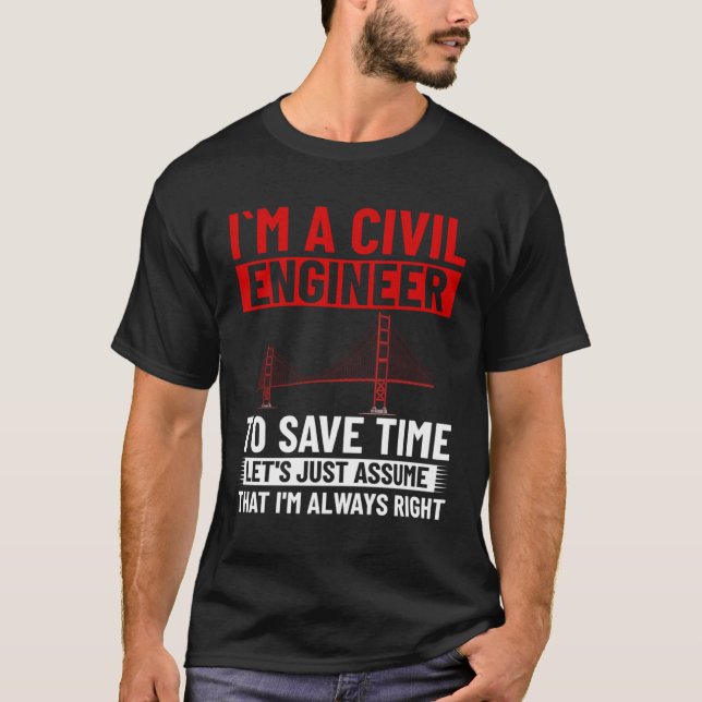 Camiseta Estudante de Engenharia do Construtor de Ponte do  (Frente)