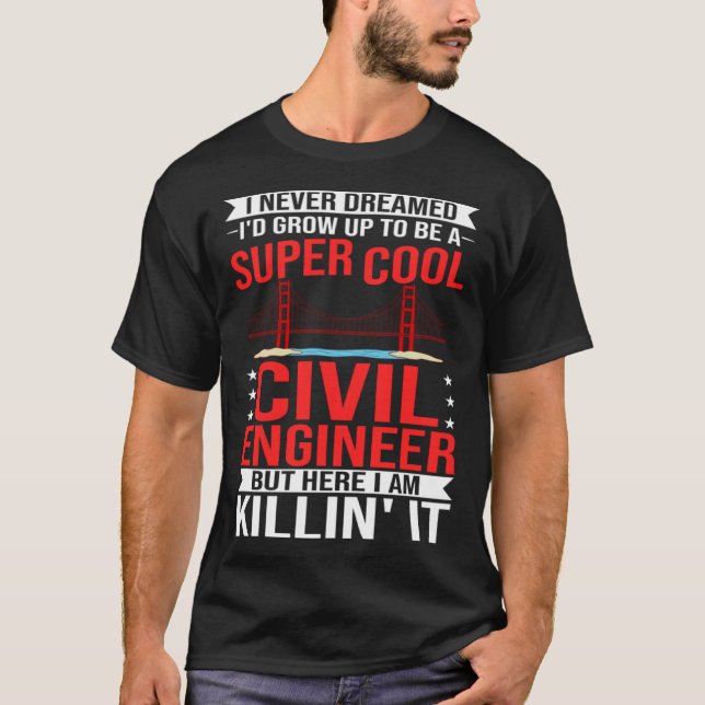 Camiseta Estudante de Engenharia do Construtor de Ponte do  (Frente)