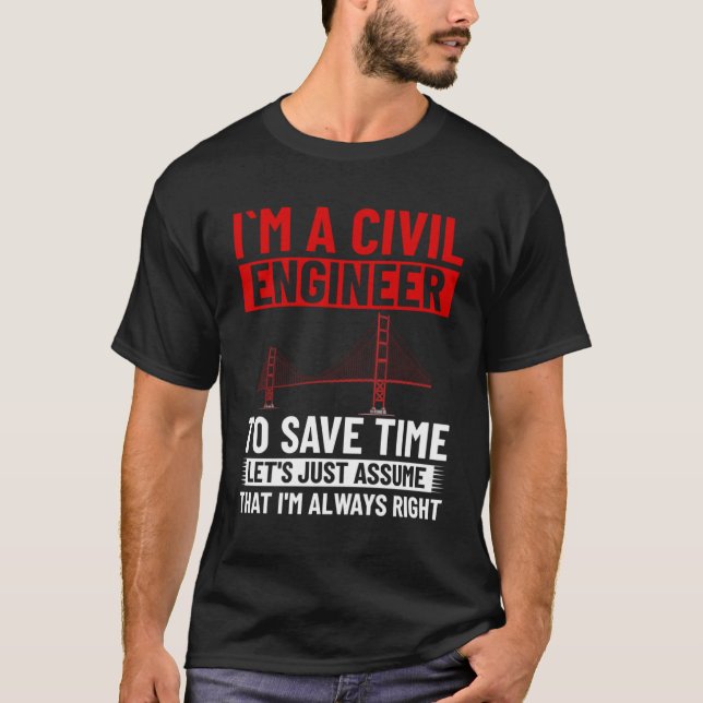 Camiseta Estudante de Engenharia do Construtor de Ponte do  (Frente)