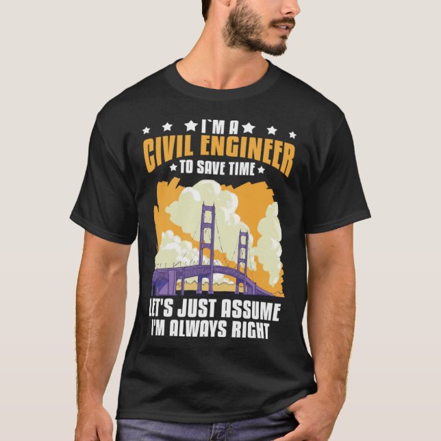 Camiseta Estudante de Engenharia do Construtor de Ponte do  (Frente)