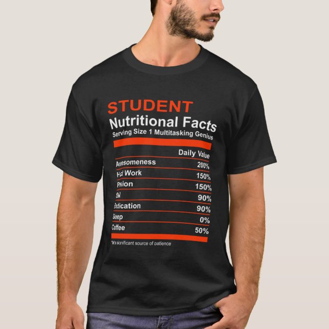 Camiseta Estudante de Fatos Nutricionais (Frente)