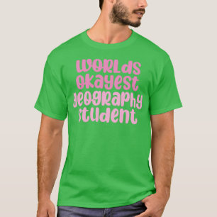 Camiseta estudante de geografia mais bonita do mundo, rosa