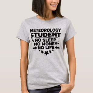 Camiseta Estudante de meteorologia na faculdade sem vida ou