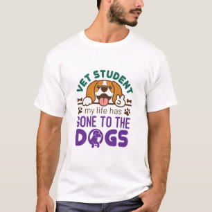 Camiseta Estudante de Vet Minha Vida Foi para os Cães