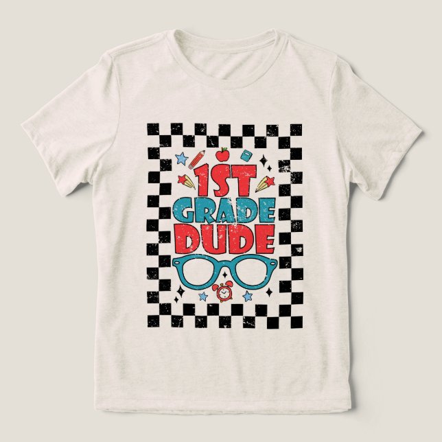 Camiseta Estudante Do 1º Ciclo Da rua De Volta À Escola (Design frontal)