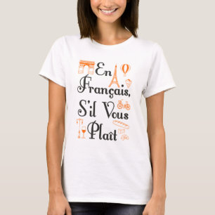 Camiseta Estudante Francês De Professores Francais, S'il Vo