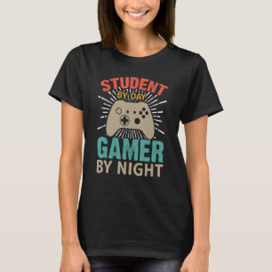Camiseta Estudante Por Dia Gamer Por Noite Meme Para Jogado