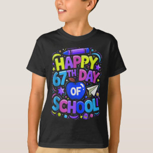 Camiseta Estudante Seis Sete Tendência 67 Feliz 67º Dia De 