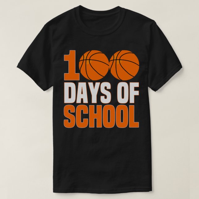 Camiseta Estudantes do 100º Dia Meninas Basquete 100 Dias O (Frente do Design)