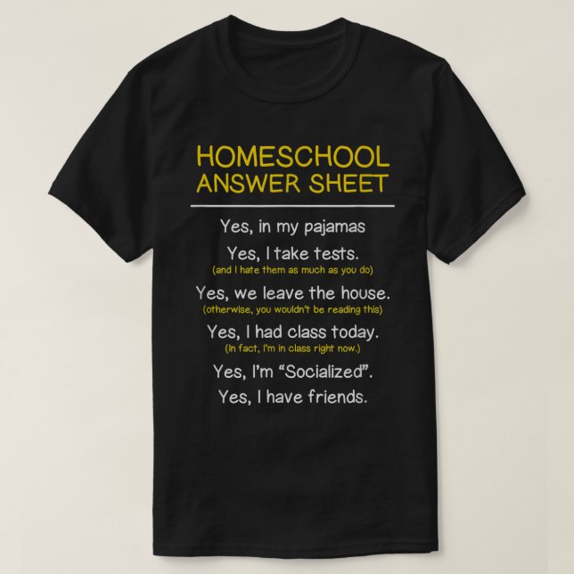 Camiseta Estudantes do Homeschool estudam engraçado em casa (Frente do Design)