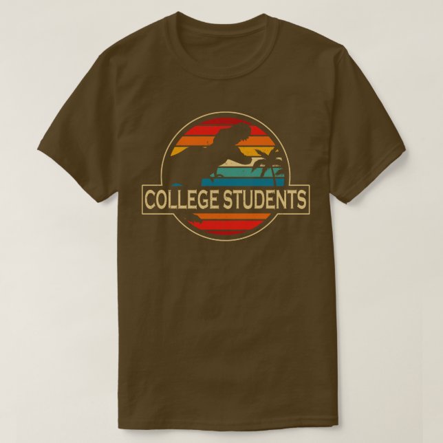 Camiseta Estudantes universitários Dinossauro (Frente do Design)