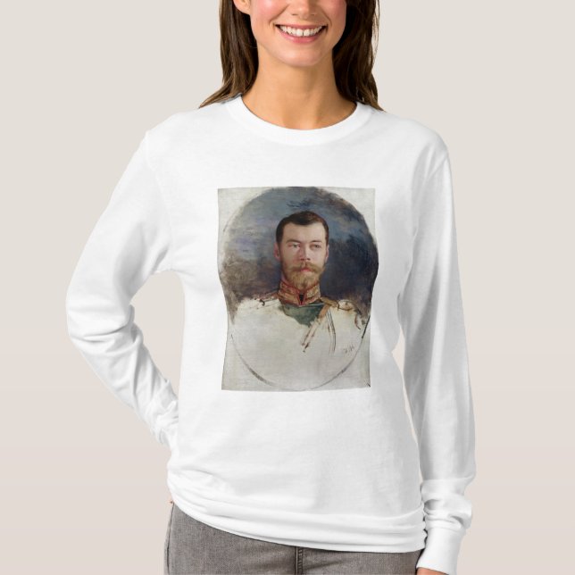 Camiseta Estude para um retrato do Tsar Nicholas II 1898 (Frente)
