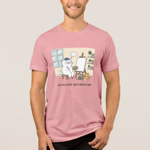 Camiseta Estúdio de Arte de Gato Branco Humorístico Muse De