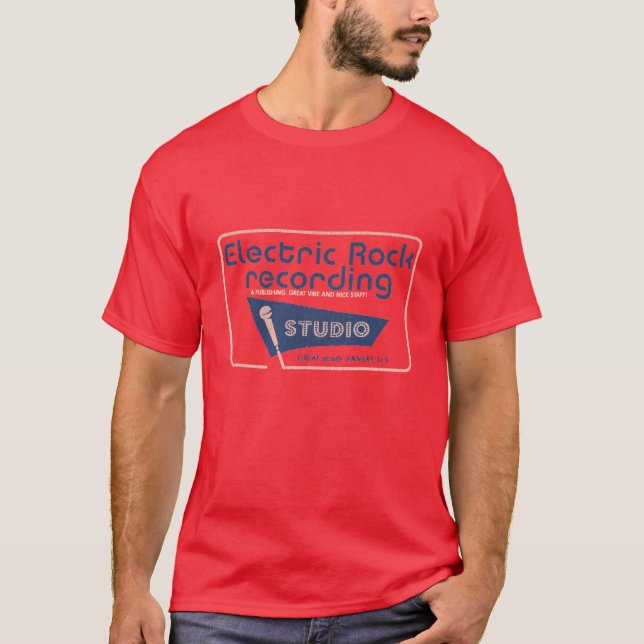 Camiseta Estúdio de gravação elétrico da rocha (afligido) (Frente)
