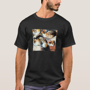 Camiseta Estudo Antigo de uma Ilustração de Pintura de Gato