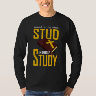 Camiseta Estudo Bíblico Cristão Eu Coloco o Estudo no Estud