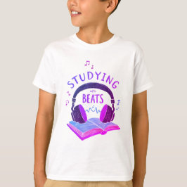 Camiseta Estudo Com Beats - Tee De Música Da Escola Retro