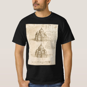 Camiseta Estudo da Catedral Arquitetônica de Leonardo da Vi