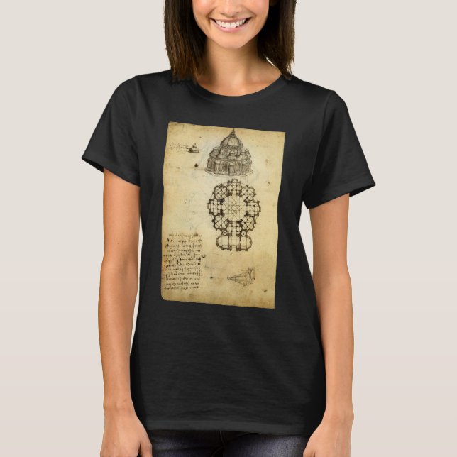 Camiseta Estudo da Catedral Arquitetônica de Leonardo da Vi (Frente)