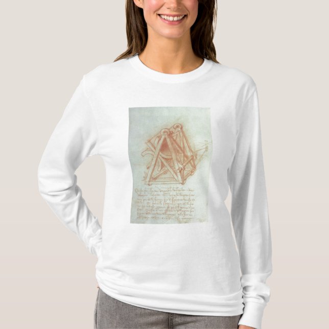 Camiseta Estudo da estrutura de madeira com carcaça (Frente)