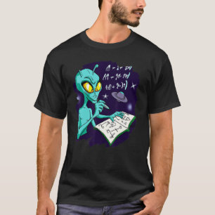 Camiseta Estudo de alienígena Resolvendo Equati para a Físi