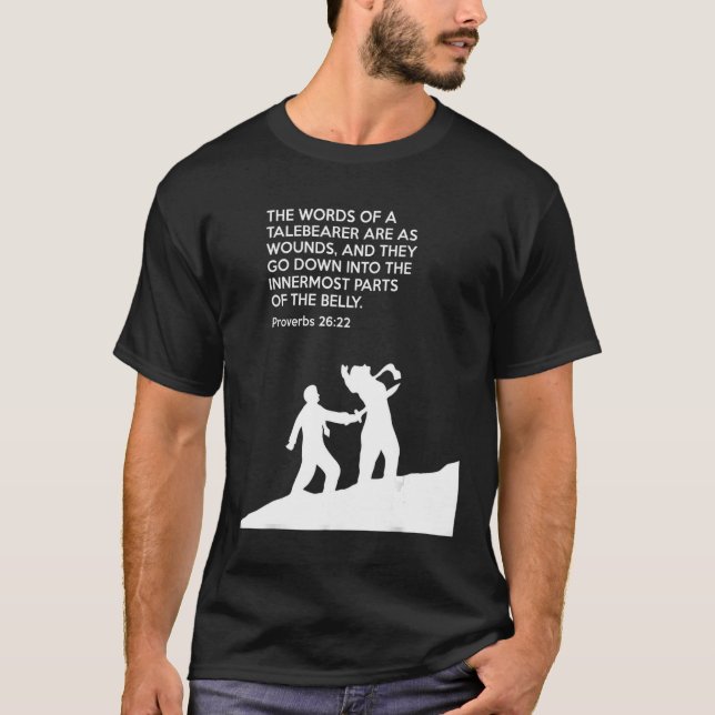 Camiseta estudo de bíblia do provérbio Proverbs 26 22 (Frente)