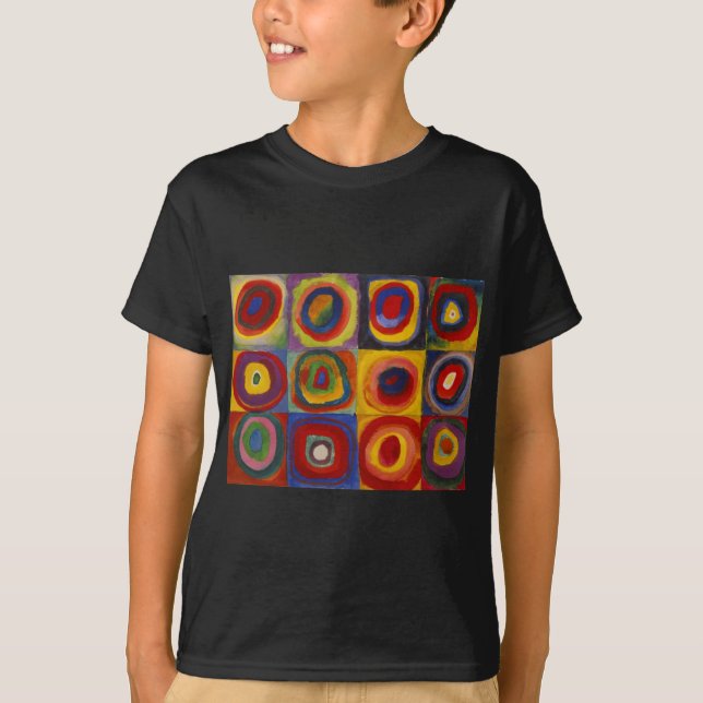 Camiseta Estudo de Cor dos Círculos Quadrados por Kandinsky (Frente)
