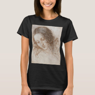 Camiseta Estudo de Leonardo da Vinci da Cabeça de Leda