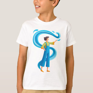 Camiseta Estudo do Fluxo de Água – Arte Científica Blue Swi