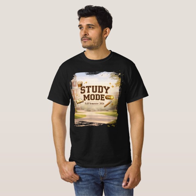 Camiseta Estudo — Foco de Volta às Aulas (Frente Completa)