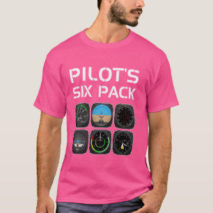 Camiseta Estudo piloto de aviação de seis pacotes engraçado