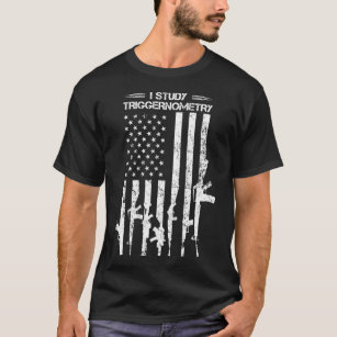 Camiseta Estudo Triggernomtry USA Flag Pro Gun Guns De Volt
