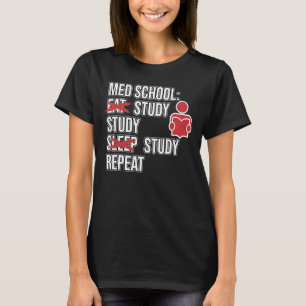 Camiseta Estudos de Comida na Escola de Medicina do Med Est