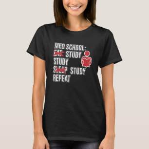 Camiseta Estudos de Comida na Escola de Medicina do Med Est