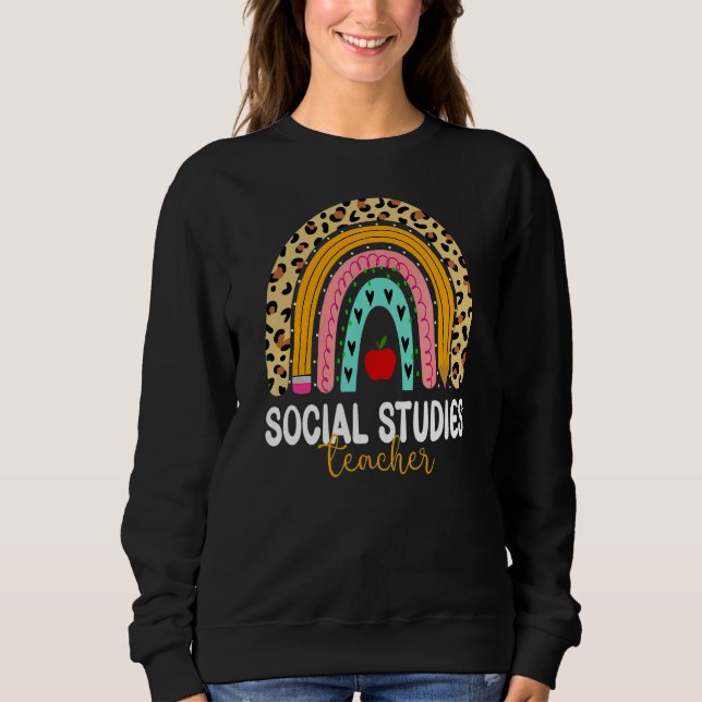 Camiseta Estudos Sociais Professor Leopard Rainbow Volta A  (Frente)