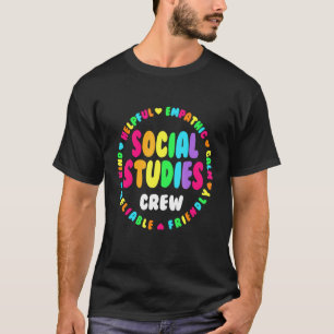 Camiseta Estudos Sociais Tripulação Primeiro Dia Da Escola 