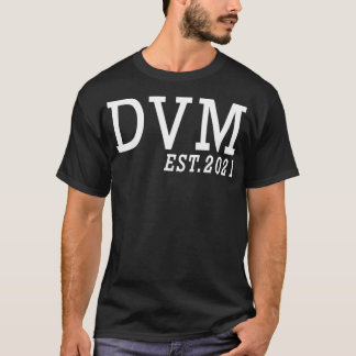 Camiseta Estudos Veterinários DVM Est 2021 Médico De Vet